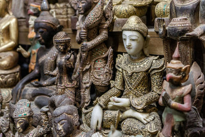 Buddha statue in temple outside building