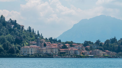 Scenic view of mountains against cloudy sky