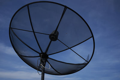 Low angle view of satellite dish  against sky