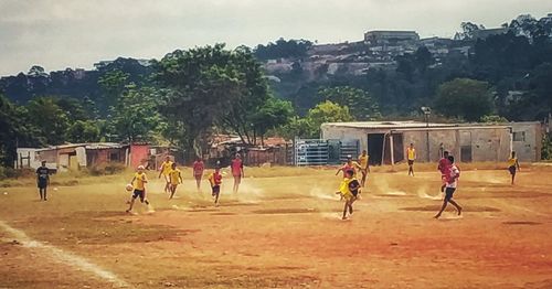 Group of people playing in playground