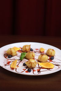 Close-up of food in bowl on table