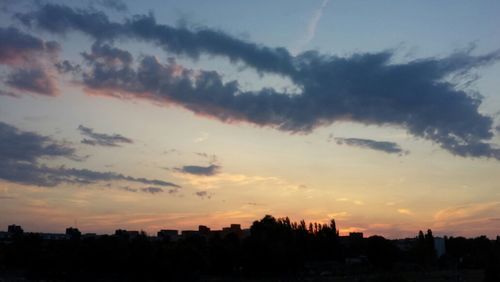 Silhouette of landscape at sunset