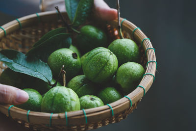Close-up of fruits in basket