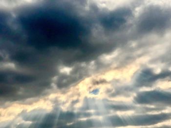 Low angle view of storm clouds in sky