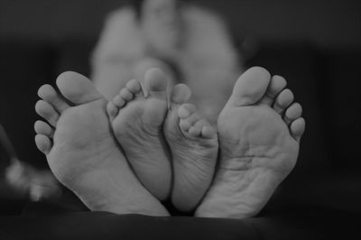 Close-up of human feet