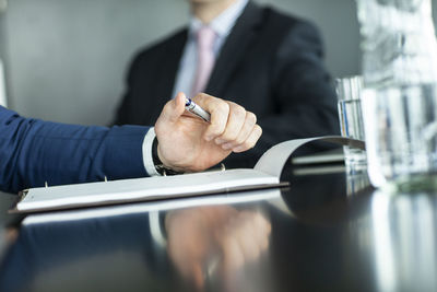 View of a man on table