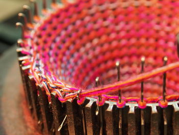 Close-up of multi colored lights at temple