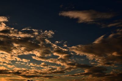 Low angle view of sky during sunset