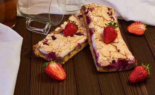 Close-up of dessert on table