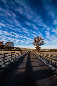 Surface level of road against sky