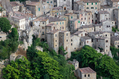 View of old town against buildings in city