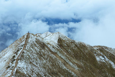 Low angle view of mountain against sky