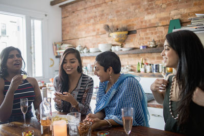 Young women at a party