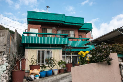 Low angle view of building against sky