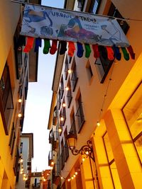 Low angle view of buildings against sky