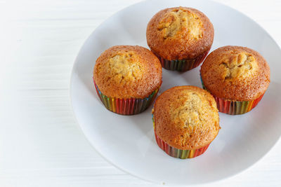 Close-up of cupcakes on plate