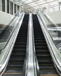 Low angle view of escalator