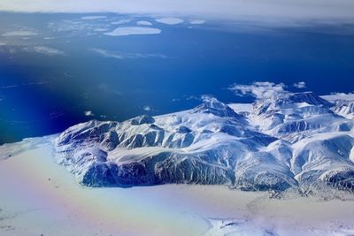 Aerial view of sea against sky
