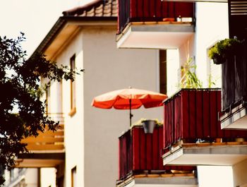 Umbrella outside house