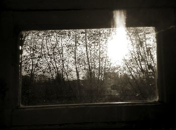 View of sunlight through window