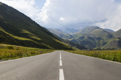 Highway and road view and landscape in juta, georgia. summer travel photo.