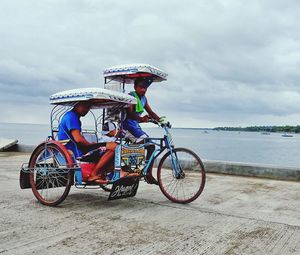 Bicycles parked on the beach