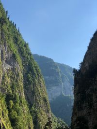 Scenic view of mountains against clear sky