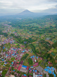 High angle view of townscape against sky