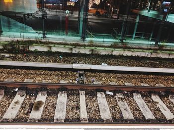 High angle view of railway tracks