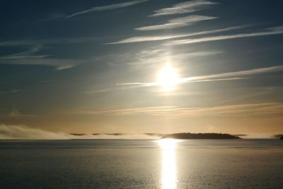 Scenic view of sunset over sea