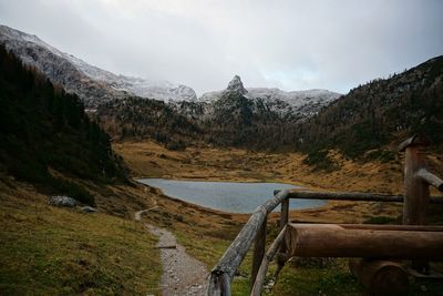 Cold morning at the funtensee in the berchtesgaden national park 