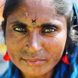 Close-up portrait of woman