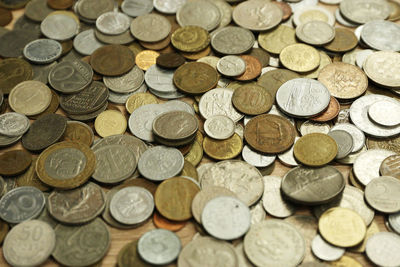 Full frame shot of coins