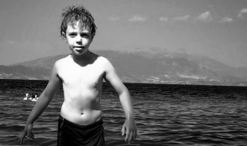 Portrait of woman in sea