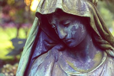 Close-up of horse statue