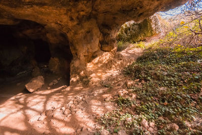 Rock formations in cave