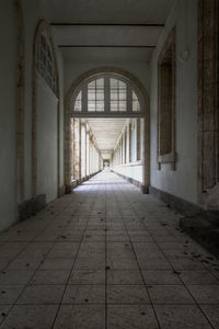 Empty corridor in old historic building