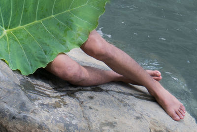 Low section of person in water