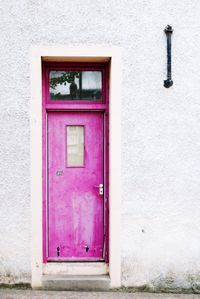 Closed door of building