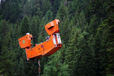 Close-up of forestry industry tree lift 