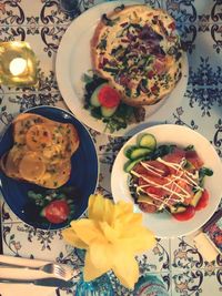 Close-up of food served in plate