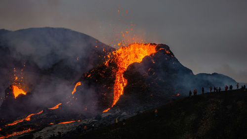 Panoramic view of fire