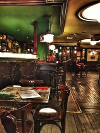 View of illuminated building