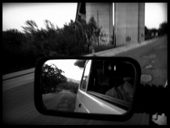 Close-up of side-view mirror