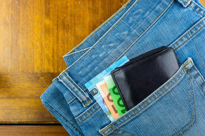 High angle view of text against black background