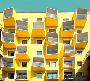 Full frame shot of yellow building against sky