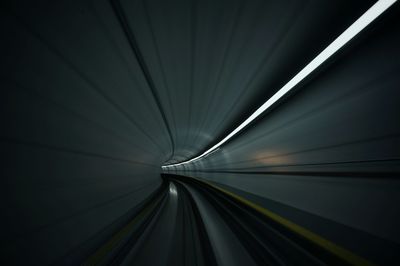 Blurred motion of illuminated tunnel