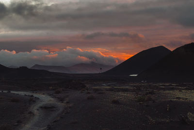 Scenic view of landscape against sky during sunset