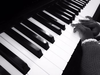 Close-up of piano keys