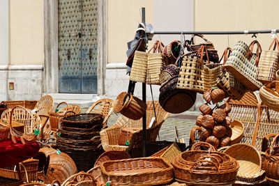 Stack of wicker basket for sale